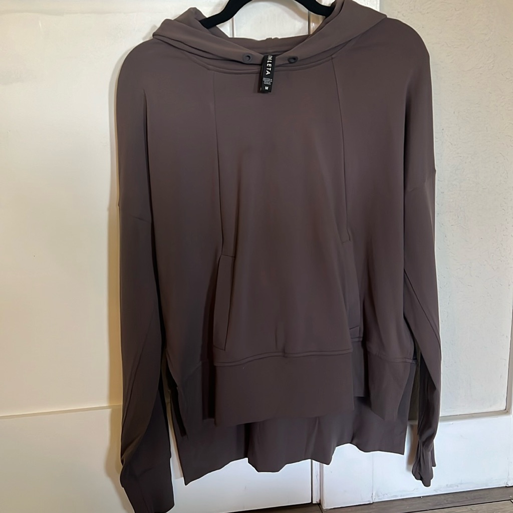Athleta Dark Mauve Split Hem Hoodie